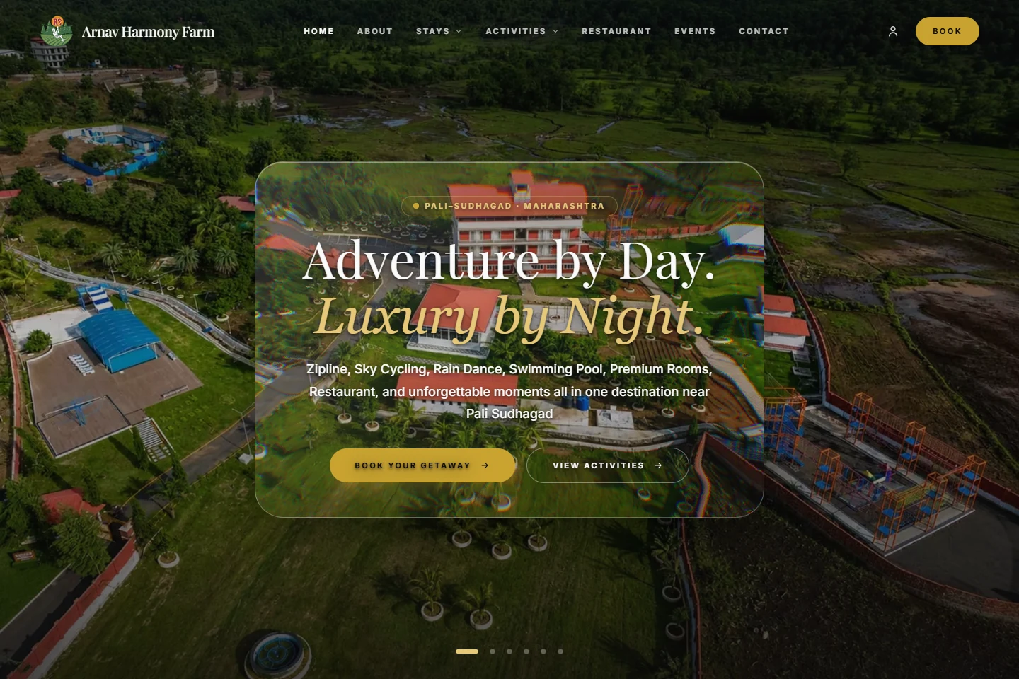 Arnav Harmony Farm website homepage (arnavharmonyfarm.in)