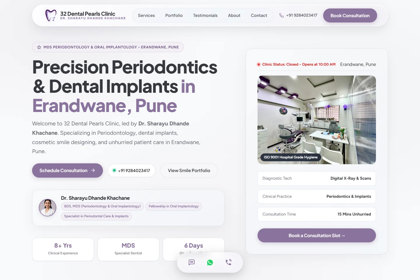 32 Dental Pearls Clinic website homepage (32dentalpearlsclinic.com)