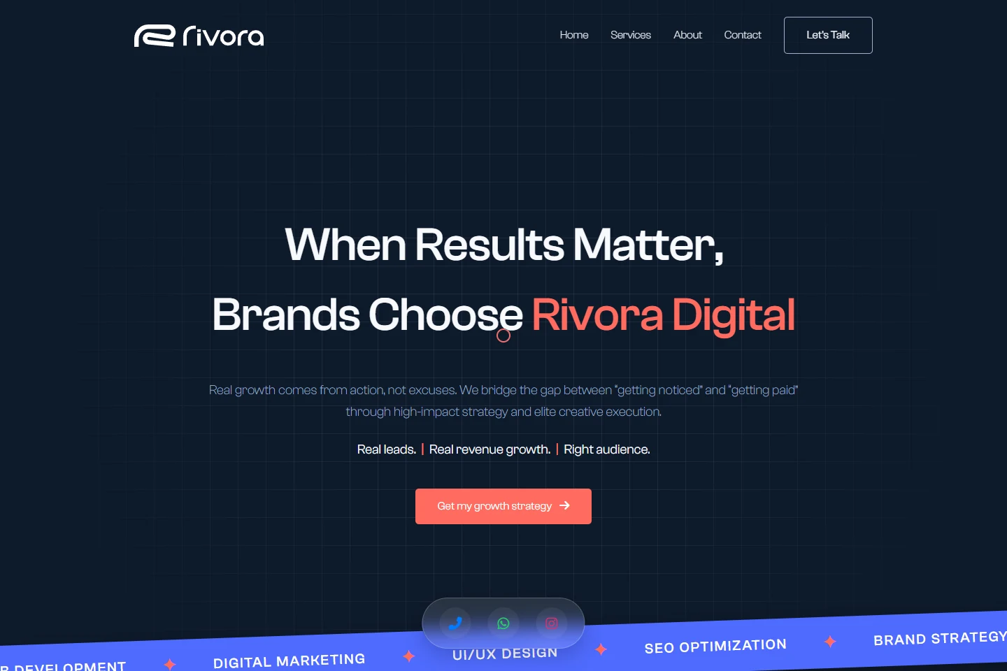 Rivora Digital website homepage (rivoradigital.com)
