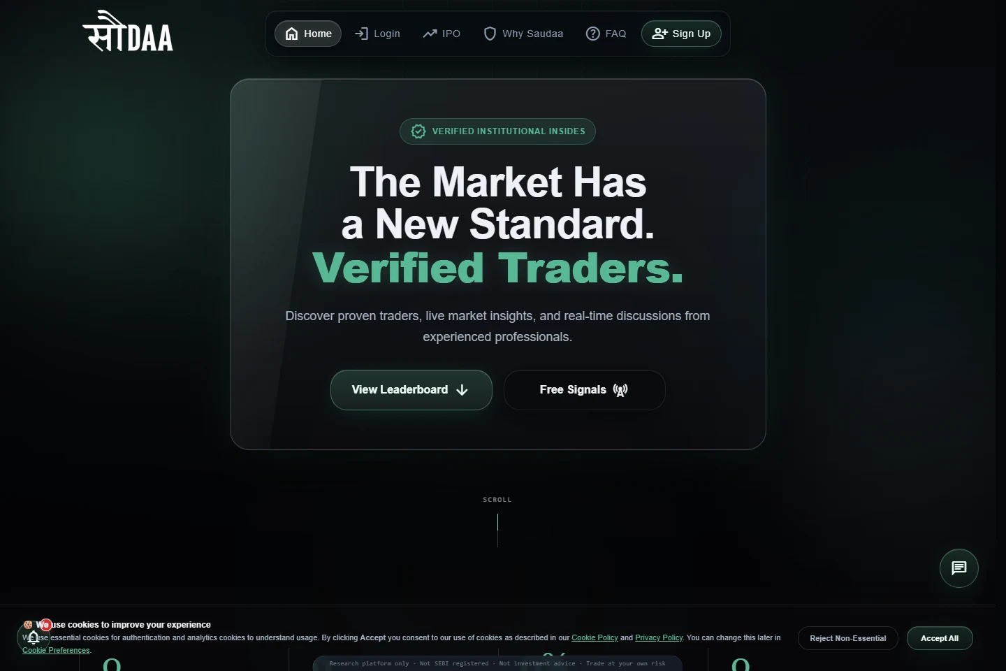 Saudaa website homepage (saudaa.co.in)