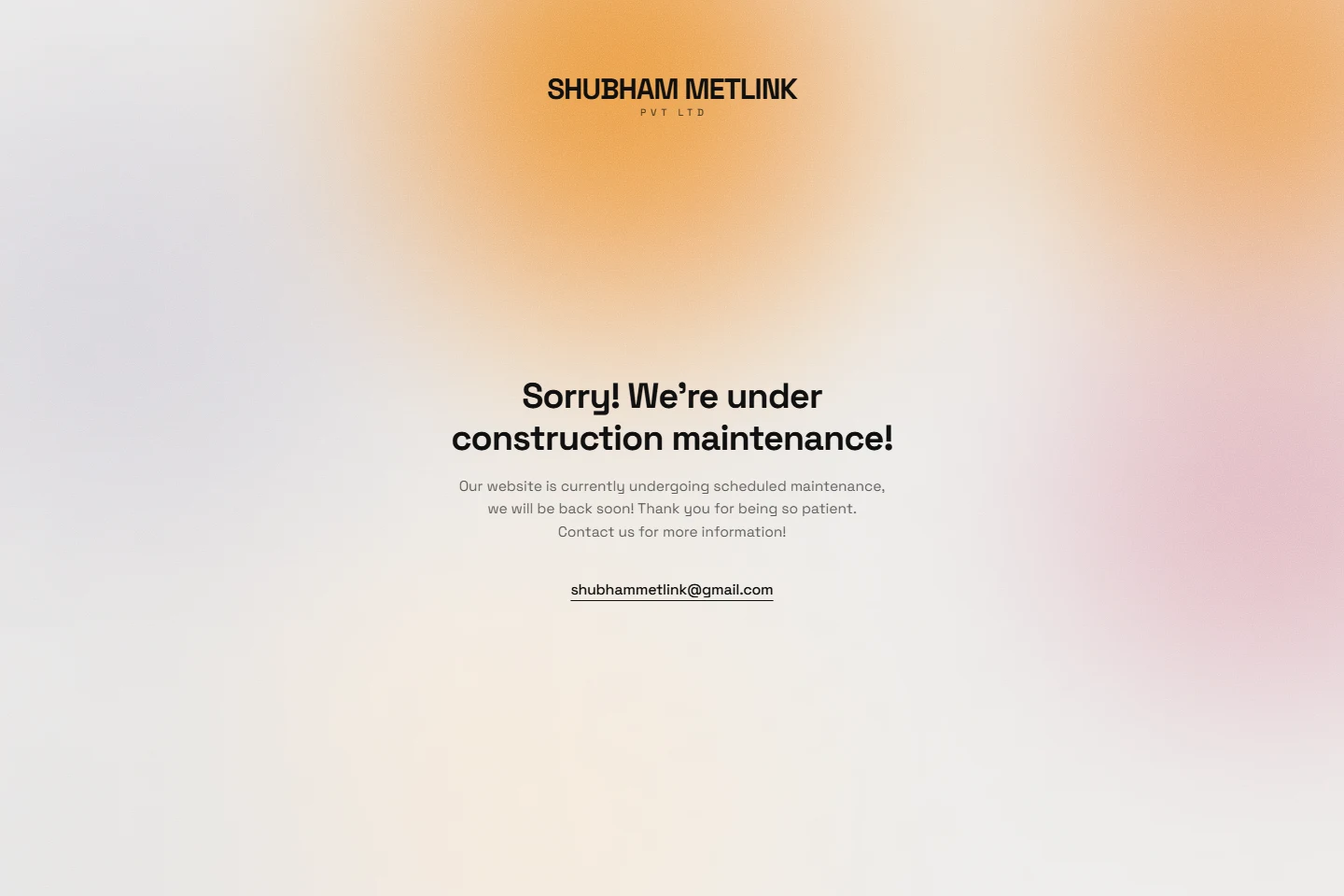 Shubham Metlink website homepage (shubhammetlink.net)
