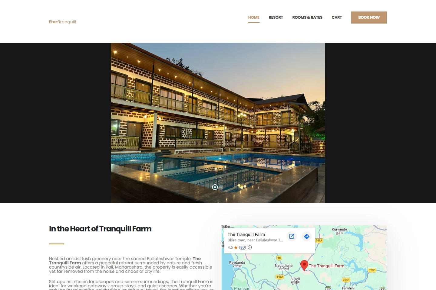 The Tranquill Farm website homepage (thetranquill.com)